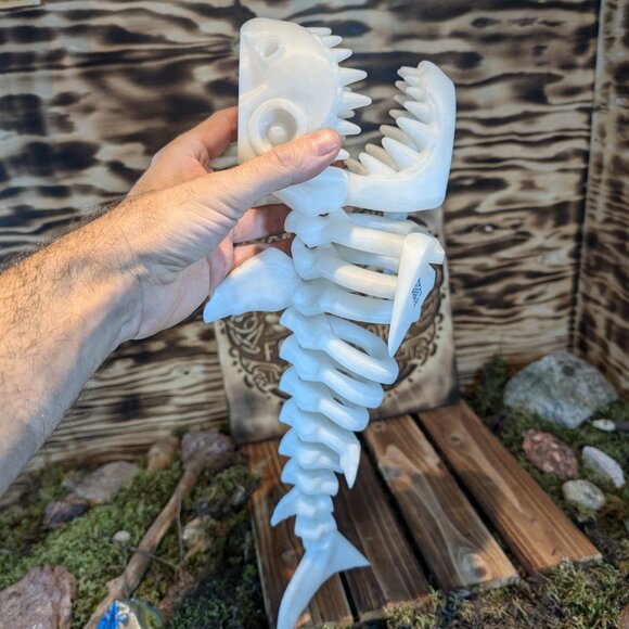 Skeleton Flexi Shark Flexible Articulated Fidget Toy Ocean 3D Printed - Picture 9 of 10